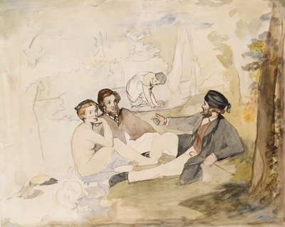 Çimenlerin Üzerinde Ahşap Öğle Yemeğinde Piknik, 1862-1863. by Édouard Manet