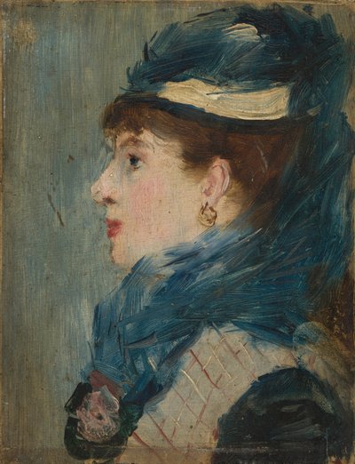 Bir Leydinin Portresi, yak. 1879 (ahşap üzerine yağlı boya) by Édouard Manet