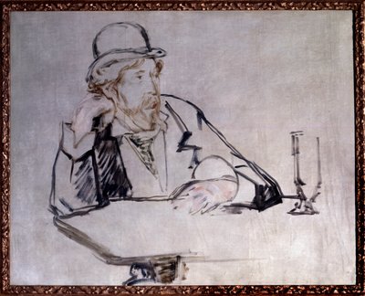 İrlandalı romancı Georges Moore'un (1852-1933) Cafe Drawing'de portresi Edouard Manet (1832-1883) 1879 New York. Modern Sanat Müzesi by Édouard Manet