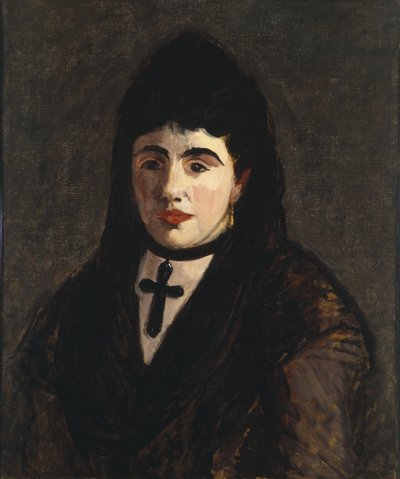 Kara Haç Giyen İspanyol Kadın by Édouard Manet
