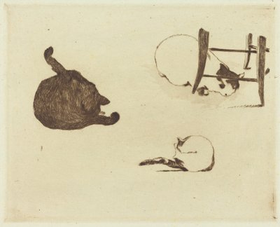 Kediler Les sohbetleri, 1869. by Édouard Manet