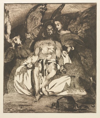 Meleklerle Ölü İsa, 1866-1867. by Édouard Manet