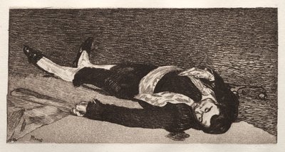 Ölü Toreador (gravür ve aquatint) by Edouard Manet