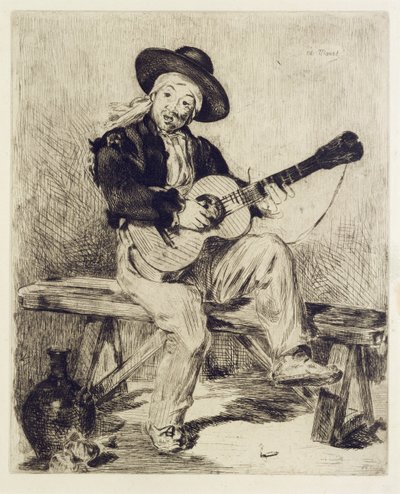 Gitarist (gravür) by Édouard Manet