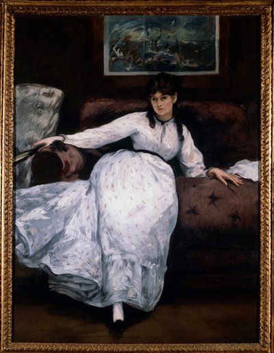 Dinlenme (Ressam Berthe Morisot'un Kanepede Portresi) Edouard Manet (1832-1883) 1870 Providence tarafından tablo. Sanat Müzesi by Édouard Manet