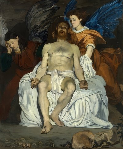 Meleklerle ölü İsa. 1864 by Édouard Manet