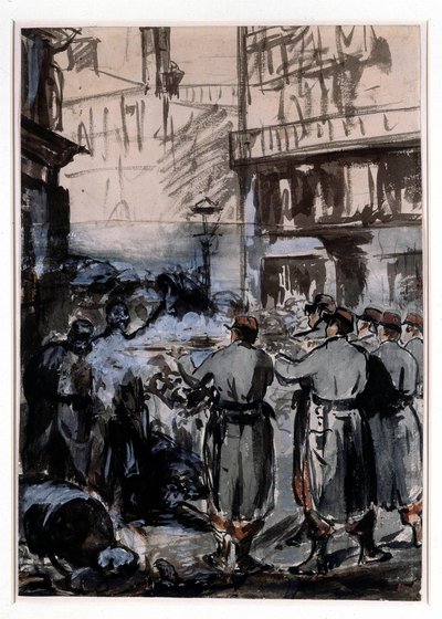 1871 Kasabası: “Barikat”” Çizimi Edouard Manet (1832-1883) 1871 Dim. 46,2 x 32,5 m by Édouard Manet