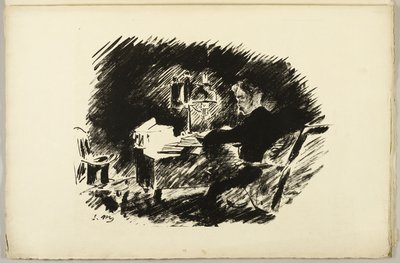Lambanın Altında ("Bir zamanlar gece yarısı kasvetli..."), The Raven'dan (Le Corbeau) by Édouard Manet