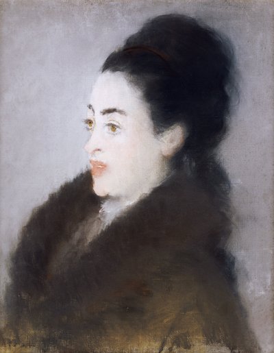 Profilde Kürk Mantolu Kadın, 1879 by Édouard Manet