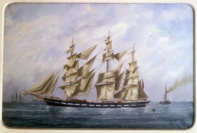 Rossdhu, kuru yelkenli üç İngiliz matı Suluboya, Edouard Adam (1847-1929) 1882 Paris, Musee de la Marine by Edouard Marie Adam