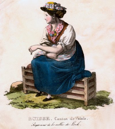 İsviçreli kadın, c1825. by Edouard Pingret