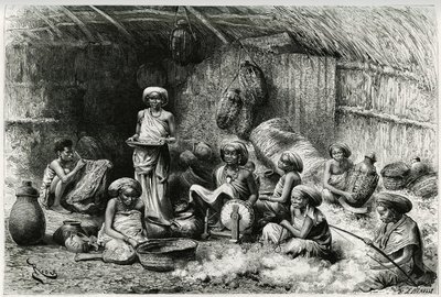 Gobrons Şeyhinin gözdesi olan bir öğleden sonra, kadın aktiviteleri: nakış ve iplik yünü, hasır ve çömlek. 1882-1883