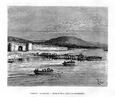 Campeche, Yucatan, Meksika, 19. yüzyıl by Edouard Riou
