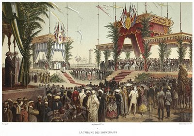Süveyş Kanalı. Egemenlerin Tribünü, 1869. by Edouard Riou