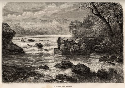 La travversee par le bac de la Riviere Mesacancha (Bas Peru), E.Riou