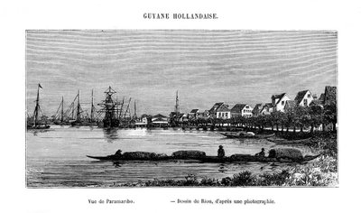 Paramaribo, Surinam Cumhuriyeti, 19. yüzyıl by Edouard Riou