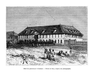 Vali Konağı, Cayenne, Fransız Guyanası, Güney Amerika, 19. yüzyıl by Edouard Riou