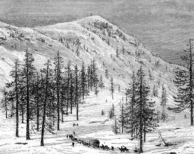 Sierra Nevada dağları, ABD, 19. yüzyıl. by Edouard Riou