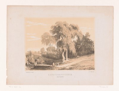 Landschapsstudie (nesne üzerindeki başlık) by Edouard Taurel