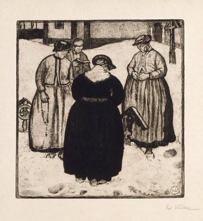 Mezar Çevresi; Bir Mezar Çevresi (gravür ve aquatint) by Edouard Vallet