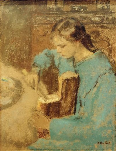 Annette bir somun ekmek ile by Edouard Vuillard