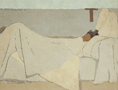 Yatakta Aydınlatılmış, 1891 by Edouard Vuillard