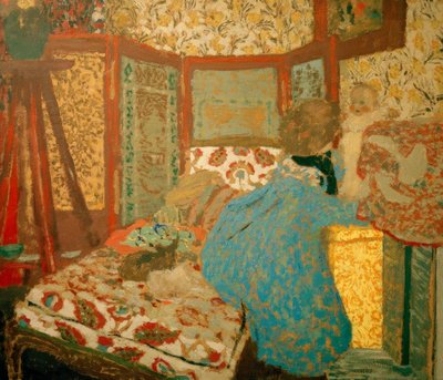 çocuklu mavi bayan by Edouard Vuillard