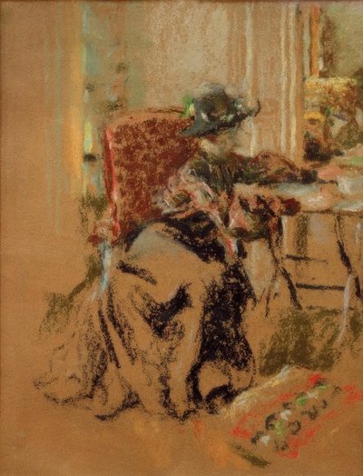 Odadaki kadın veya ziyaretçi by Edouard Vuillard