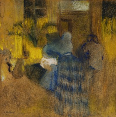 İç Sarı ve Mavi, Kedi ve Çocuk by Edouard Vuillard