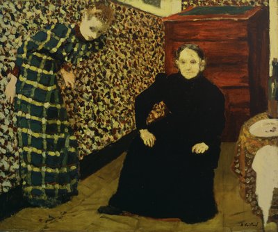 İç mekan, sanatçının annesi ve kız kardeşi, 1893 by Edouard Vuillard