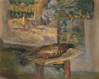 Resimli İç Mekan ve Sülün, 1928 (tuval üzerine tempera ve pastel) by Edouard Vuillard