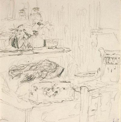 Kare masa ile iç by Edouard Vuillard