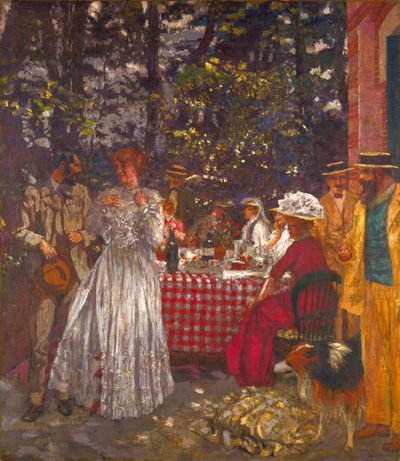 La terrasse a Vasouy, le dejeuner - Vuillard, edouard (1868-1940) Vasouy'daki Teras, Öğle Yemeği Tuval üzerine yağlı boya 1901 Ulusal Galeri, Londra 218,4x190 by Edouard Vuillard