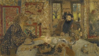 Öğle yemeği. Villeneuve'de Misia ve Cipa, 1897 by Edouard Vuillard