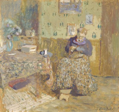 Madam Vuillard Dikiş, 1920 by Edouard Vuillard