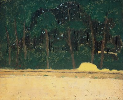 Route on the Edge of the Forest, c.1904 (tahta üzerine karton üzerine yağlı boya) by Edouard Vuillard