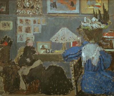 Mavili Kadın, 1890 (karttaki yağlı boya) by Edouard Vuillard