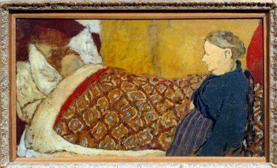 Ninni Bir büyükanne, bir çocuğa uyuması için bir ninni söyler veya bir hikaye anlatır. Ahşap panel üzerinde karton maroufle Parqueque d"Edouard Vuillard by Edouard Vuillard