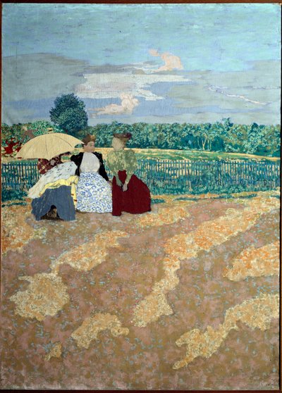 Halk bahçeleri: Konuşma (ortada) (üç parçadan detay) by Edouard Vuillard