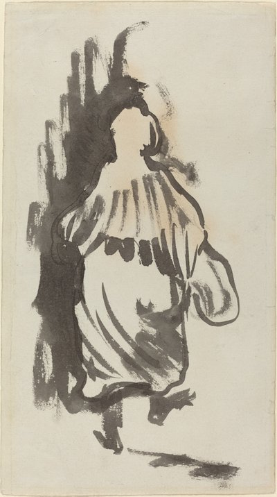 Arkadan Görülen Yürüyen Figür by Edouard Vuillard
