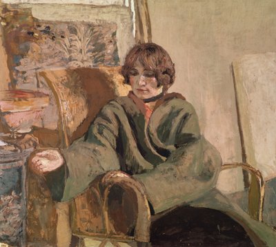 Sobanın yanında oturan kadın by Edouard Vuillard
