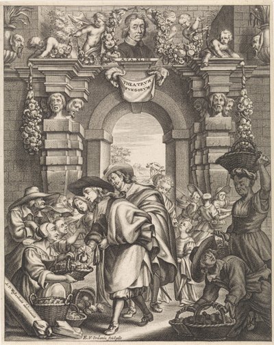 İki bey pazardan mantar alıyor Başlık illüstrasyonu: F. van Sterbeeck, Theatrum Fungorum oft het tooneel der Campernoelien, 1675 by Edouard van Ordonie