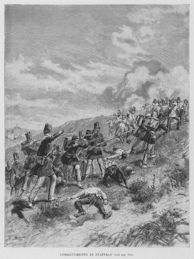 Combattimento Di Staffalo (gravür) by Edouardo Matania