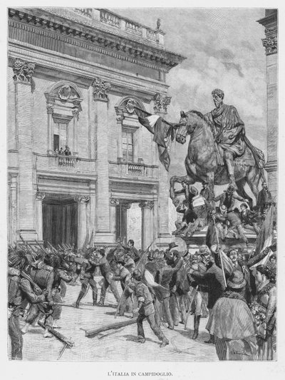 İtalya Campidoglio'da (gravür) by Edouardo Matania