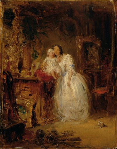 Sanatçının eşi ve kızı by Eduard Ender