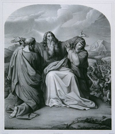 Musa zafer için dua ediyor by Eduard Friedrich Leybold