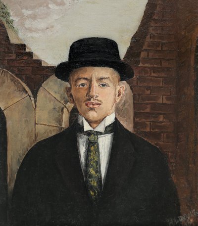 Şair Vasili Kamensky'nin 1884-1961'in Silindir Şapkalı Portresi, 1917 by Eduard Gustavovich Shiman