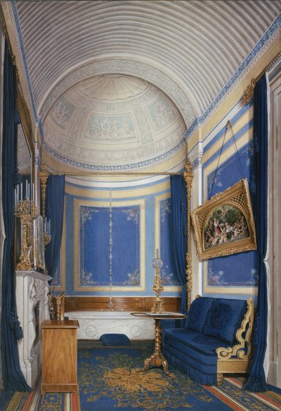 Kışlık Saray'ın iç mekanları. İmparatoriçe Maria Alexandrovna'nın Banyosu, 1850'ler by Eduard Hau