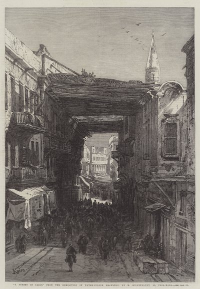 Kahire'de Bir Sokak by Eduard Hildebrandt