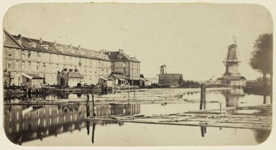 Garancine fabrikasından Amsterdam'daki Oranje-Nassau kışlasının görünümü by Eduard Isaac Asser